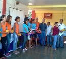 Entrega de prmios aos alunos vencedores do concurso Paz na Escola. 